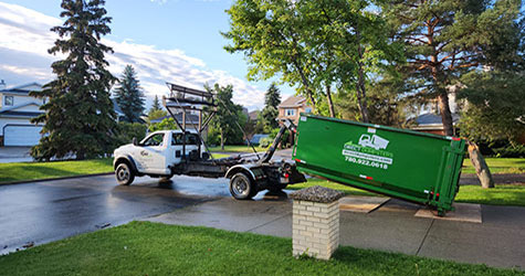 Direct Dumpsters in Sherwood Park provide 12 cubic yard bins which hold approximately 1 ton of waste.