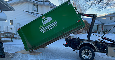 Direct Dumpsters in Sherwood Park provide 12 cubic yard bins which hold approximately 1 ton of waste.